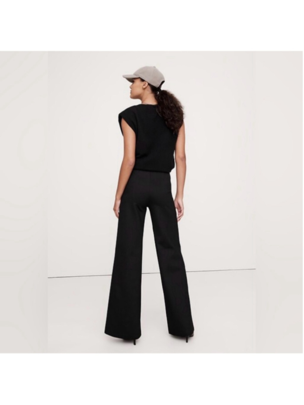 Banana Republic Black WIDE-LEG EVERYWHERE PONTE PANT size large
